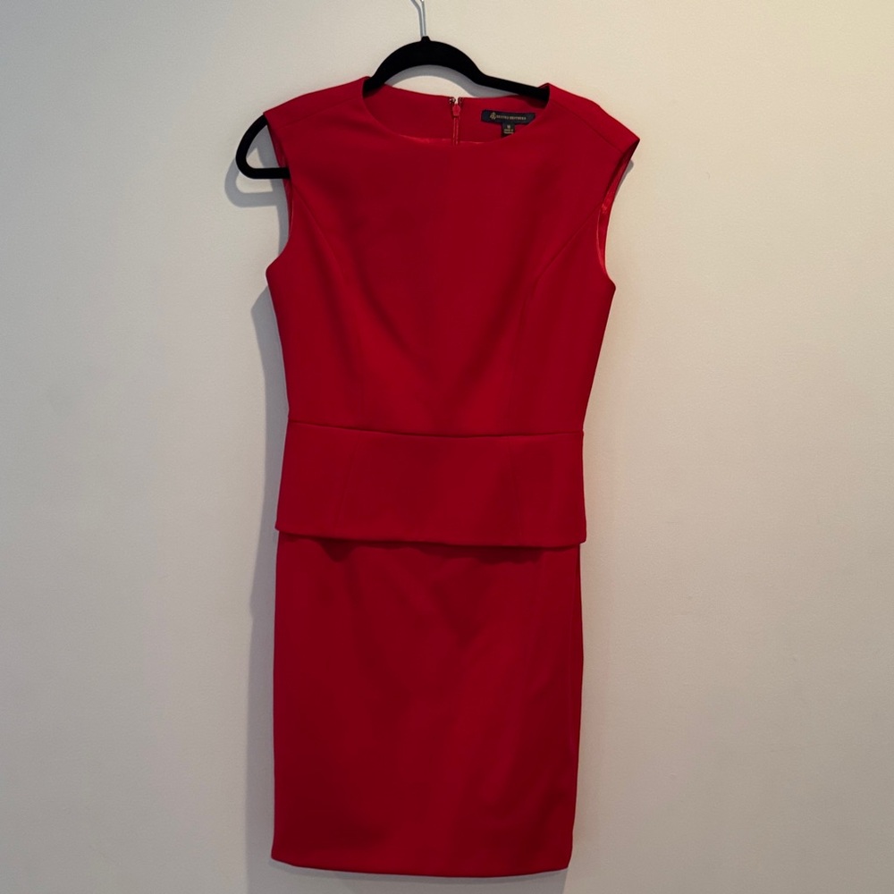 Brooks Brothers Peplum Red Midi Dress